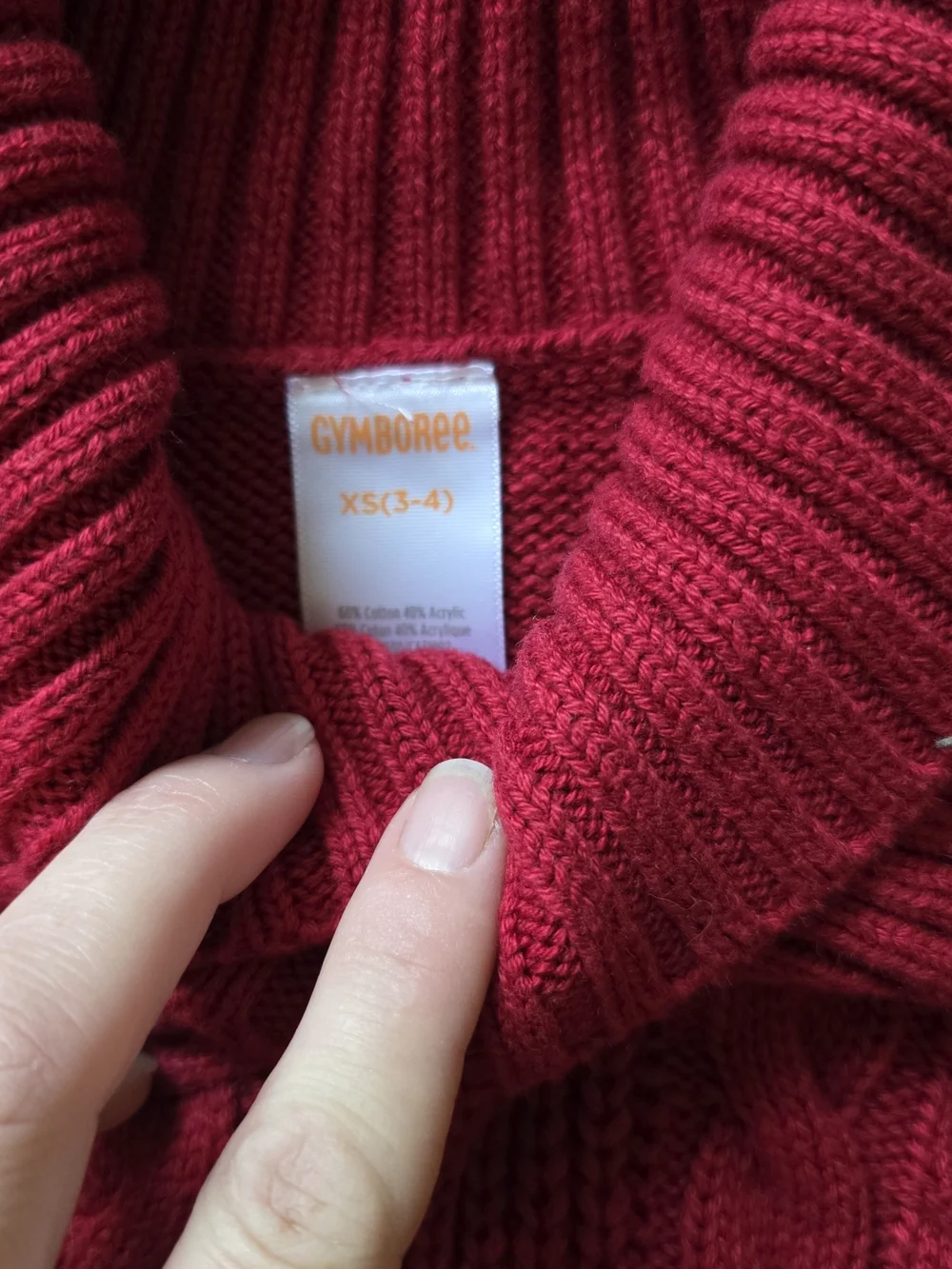 Gymboree Girls' Red Cable-Knit Sweater with Shawl Collar